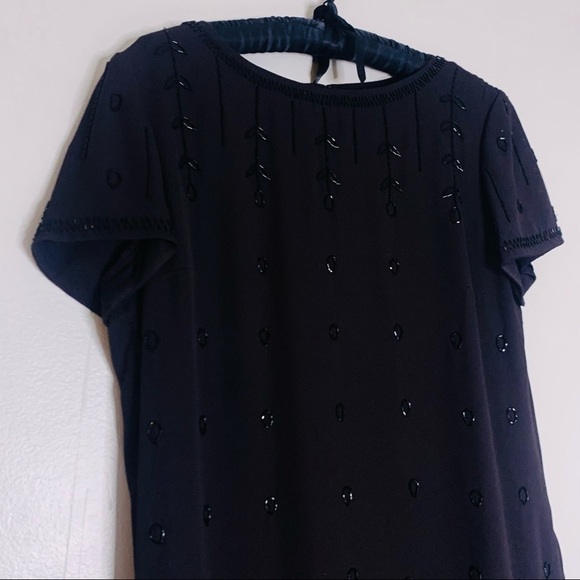 Vintage Liz Claiborne night black short bead Embellished plus 14 women’s dress - Picture 8 of 9